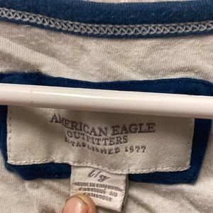 what ; american eagle white and blue striped tank top long tee.